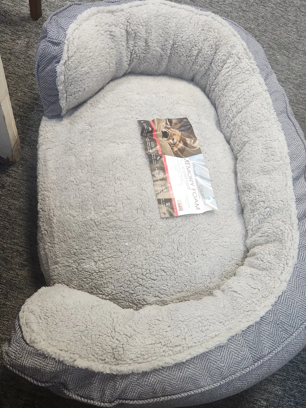 Charcoal Step-In Dog Bed – Large, Gray